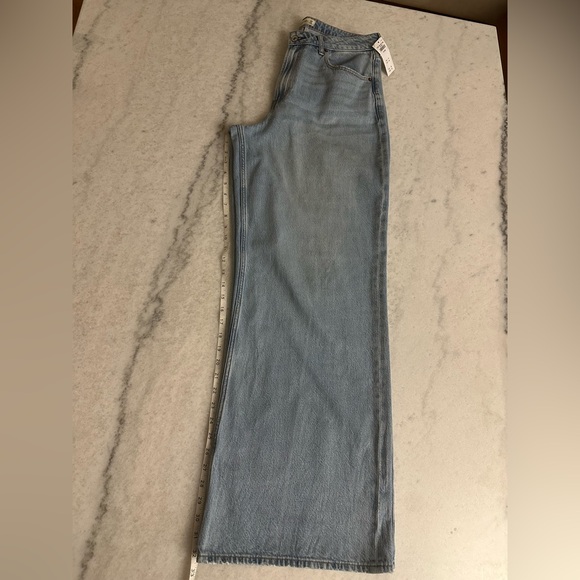 Abercrombie & Fitch High Rise Wide Leg Jeans - Light Blue 30 10L Curve Love New! - Picture 4 of 8